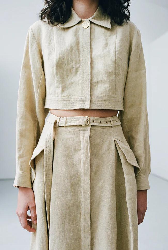 le kasha Karut linen skirt Straw