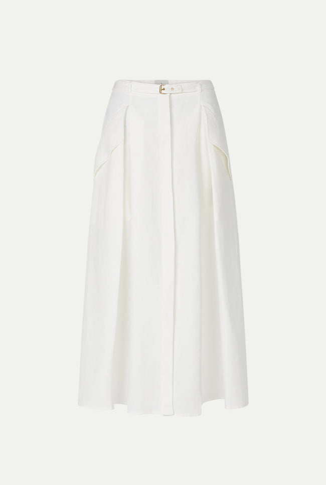 le kasha KARUT linen skirt White