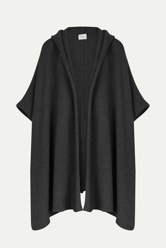 Le Kasha KAYA Cashmere Cape Charcoal