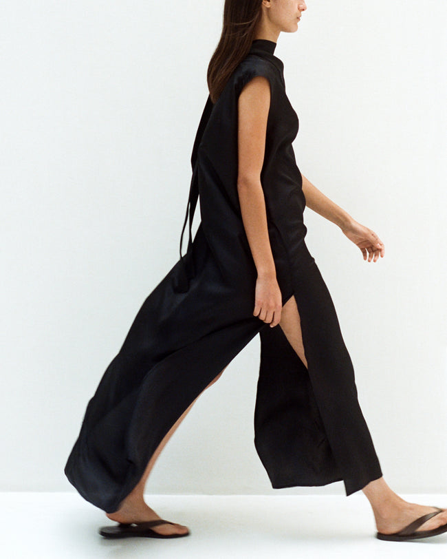 Le Kasha KOREA Silk Dress Black