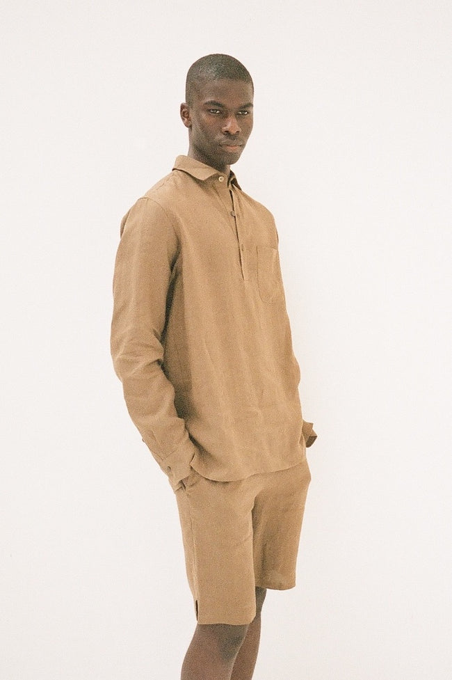 Le Kasha MANDU Linen Shirt Tabac