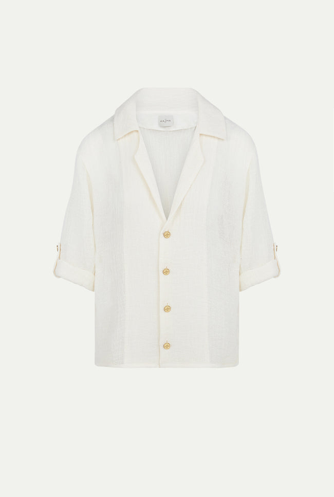 le kasha MINQAR linen shirt White