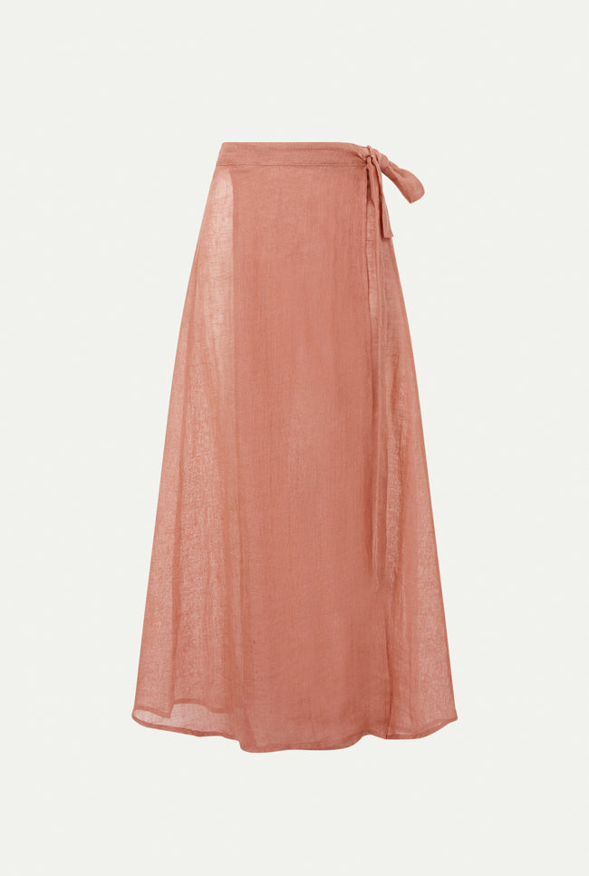 Le Kasha MUSCAT Linen Skirt Sand