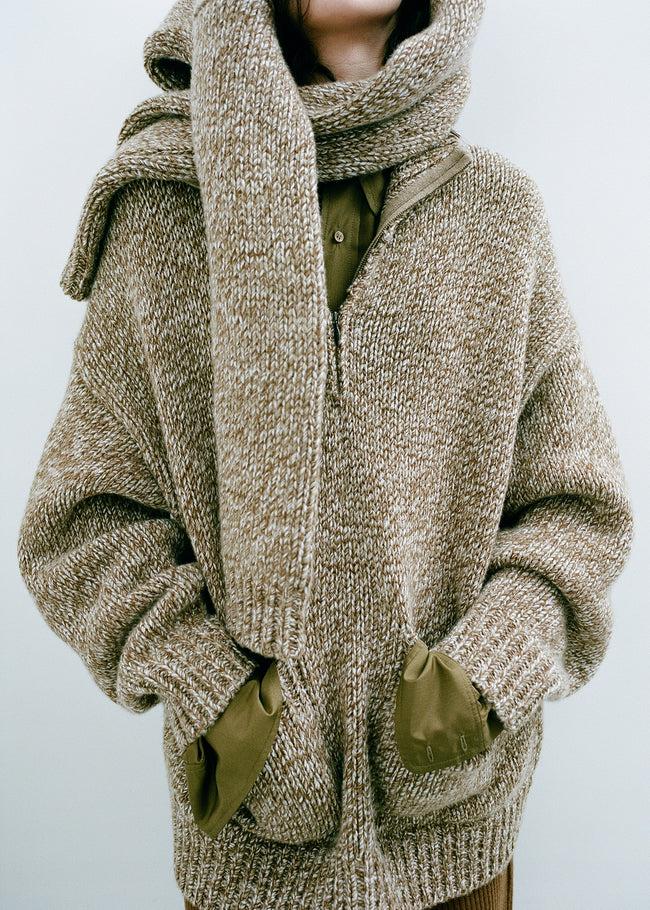 le kasha NEVADA cashmere sweater Camel/white