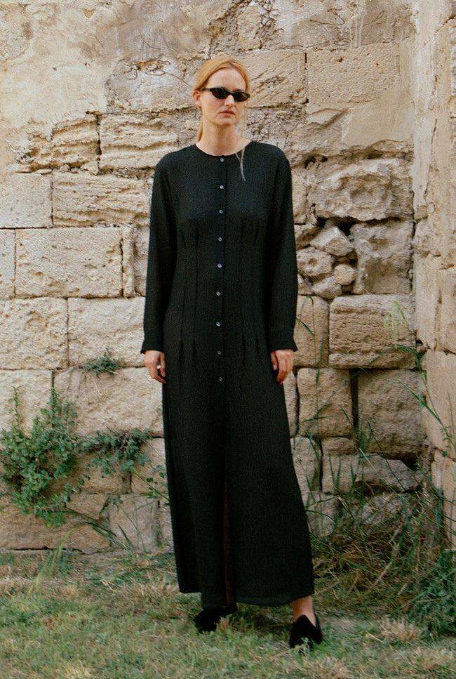 Le Kasha PINUS Silk Dress Black