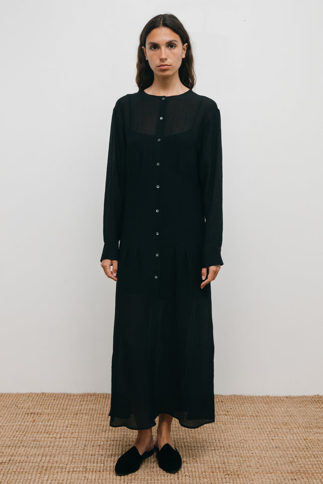 le kasha PINUS silk dress Black