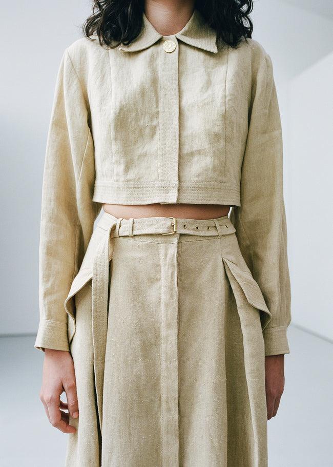 le kasha QAFTAH linen vest ( heavy version) Straw