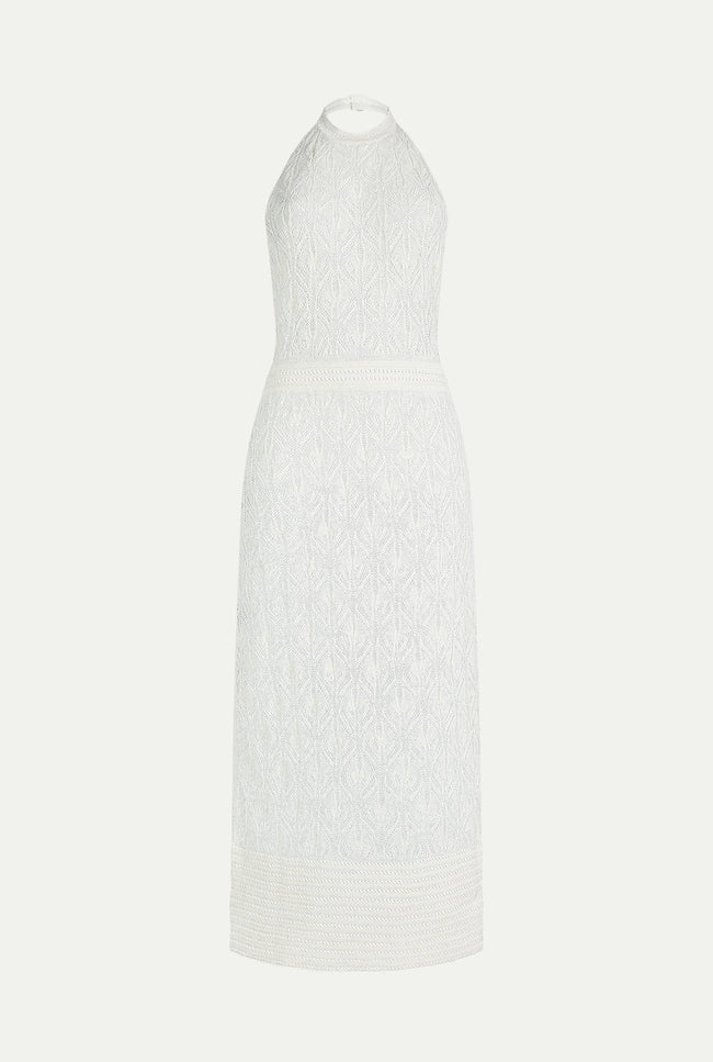 le kasha QYBLI linen crochet dress White