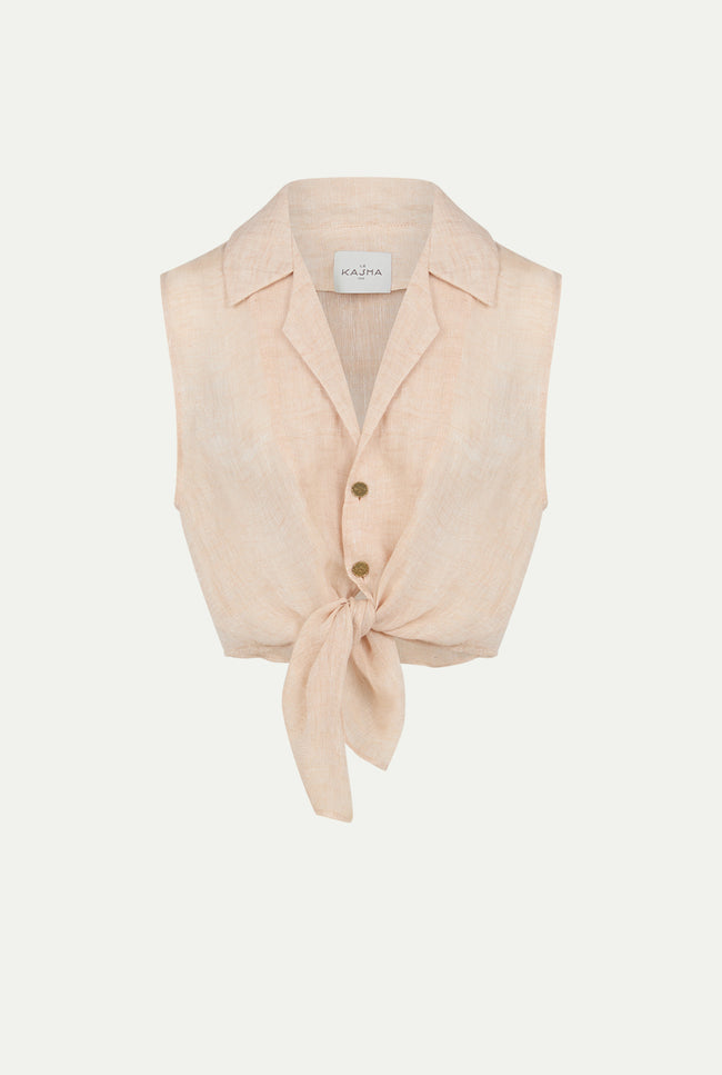 le kasha SANABO linen top Peach