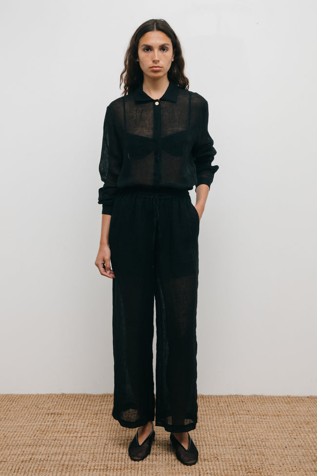 Le Kasha SANBU Linen Shirt Black