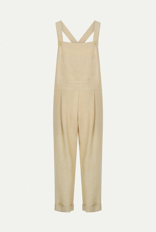 Le Kasha SHARANI Linen Jumpsuit Beige
