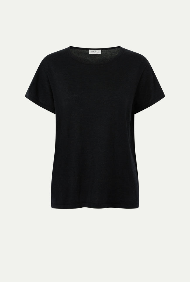 le kasha SILS cashmere Tshirt BLACK