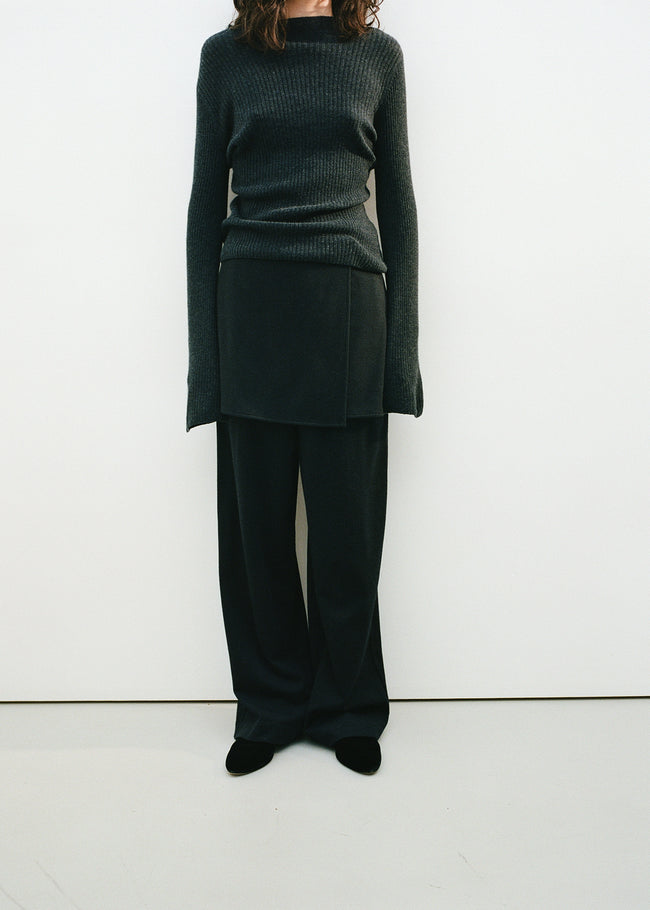 Le Kasha SKARDU Cashmere Skirt Charcoal