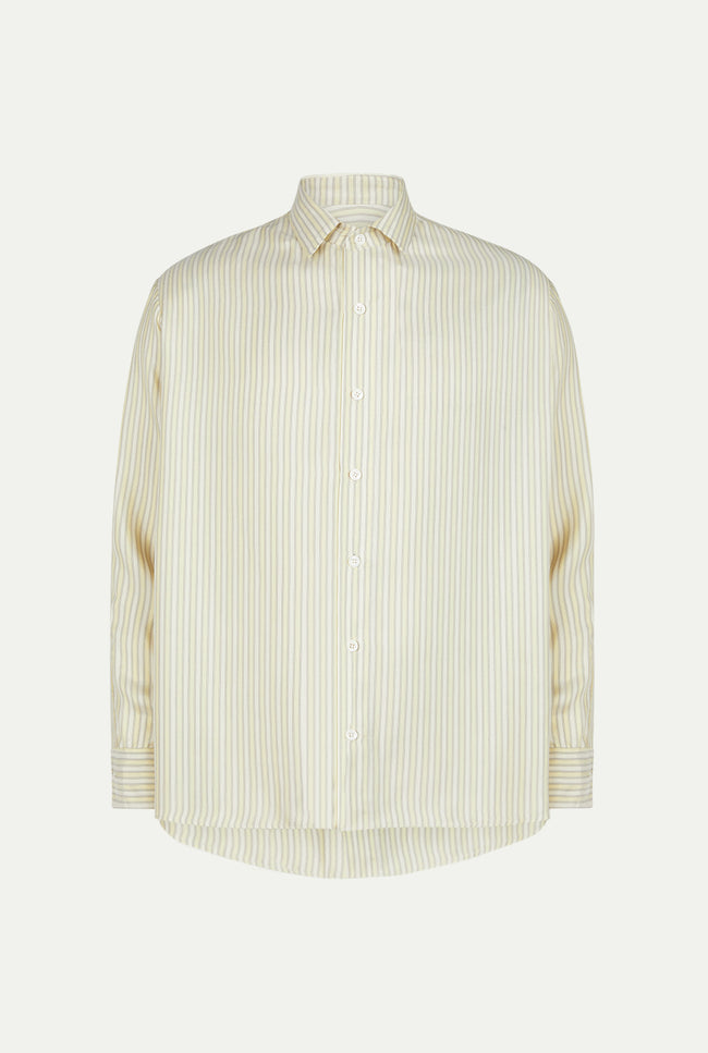 Le Kasha SONGINO Silk Shirt ( Men ) Yellow Stripes