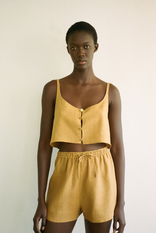 Le Kasha TABAL Linen Short Black