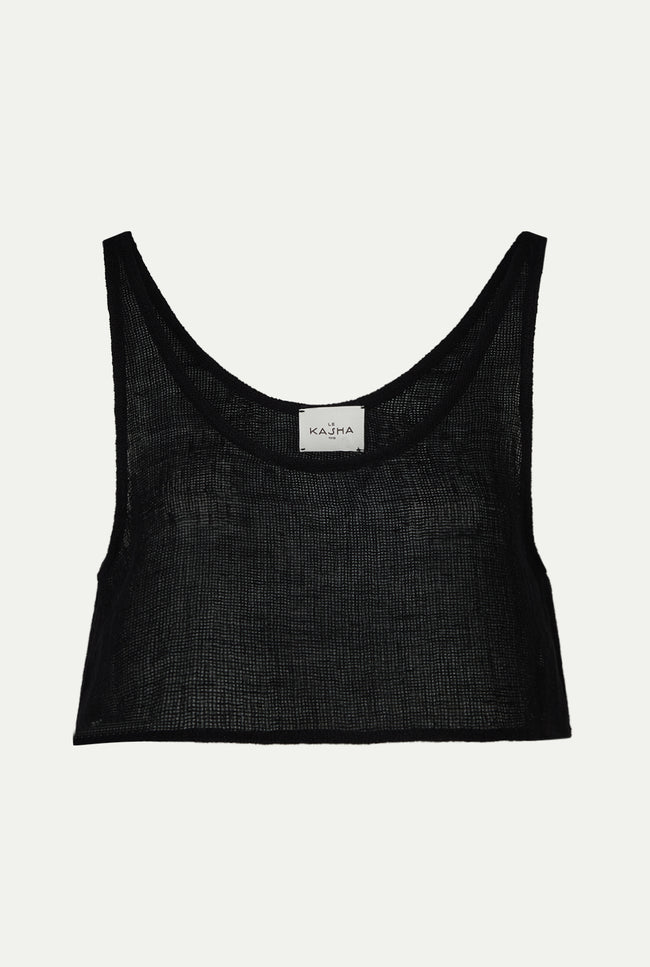 le kasha TAHTA linen top ( lin fin ) Black