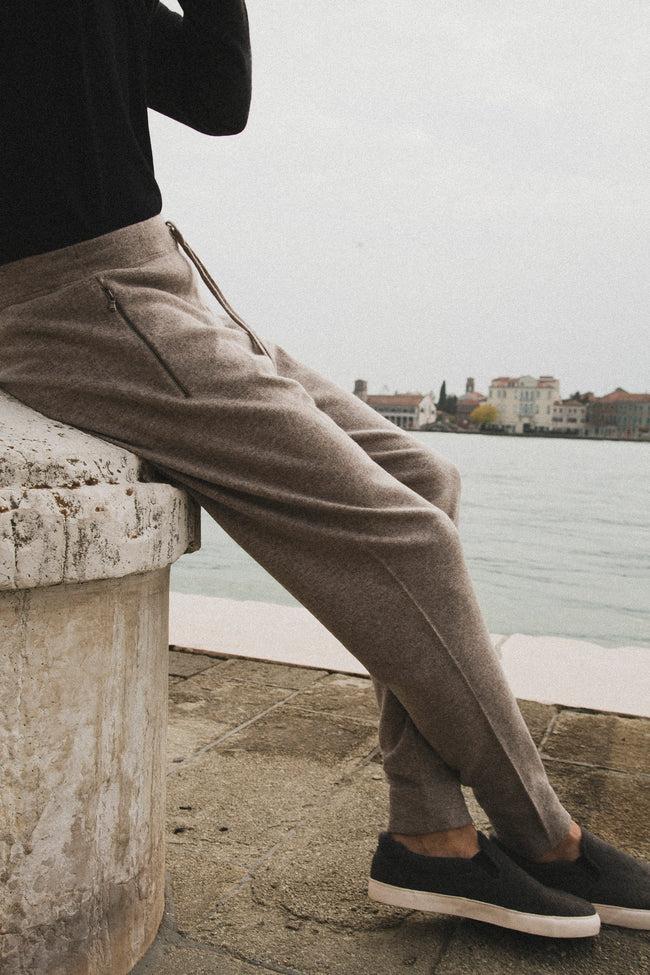 Le Kasha UBUD Cashmere Men Jogging Pants Black