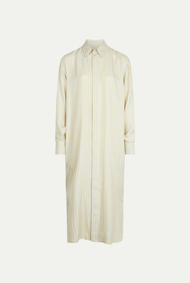 le kasha UZUD silk shirt dress Yellow stripes