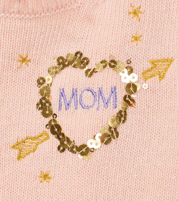 Le Lion Kid's Puff Sleeve Petite Crew With Heart Magnolia