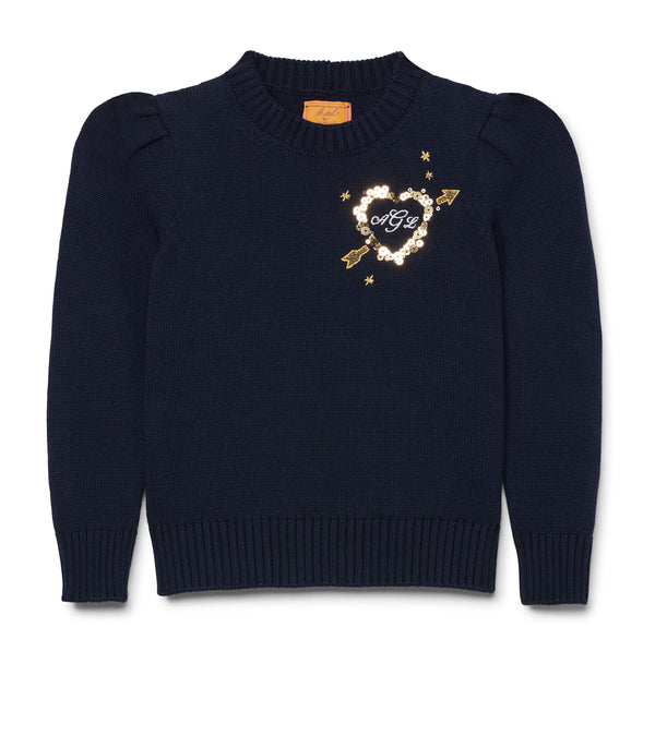 Le Lion Kids Cotton Puff Sleeve Petite Crew Creamsicle