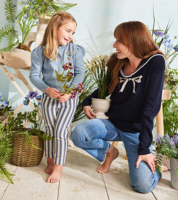 Le Lion Kids Laursie Cardigan With Heart Parisian Blue