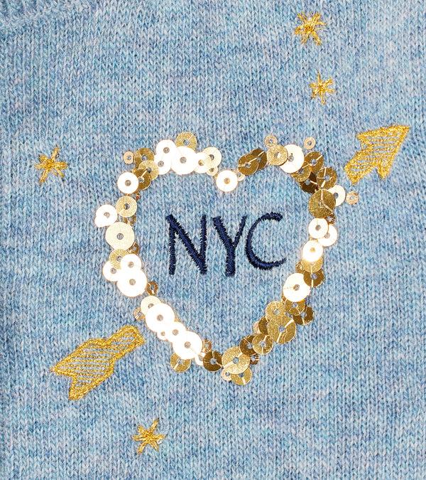 Le Lion Kids Laursie Cardigan With Heart Parisian Blue