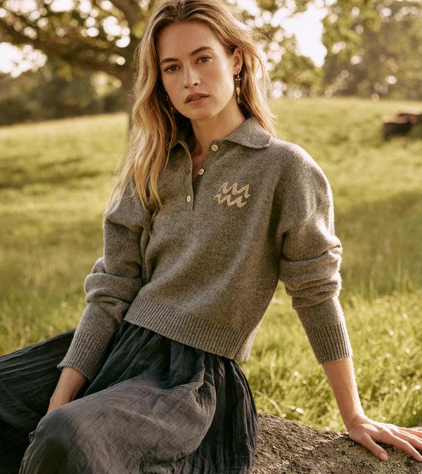 Le Lion Amy Cropped Pullover Heather Medium Grey