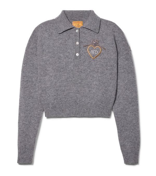 le lion Amy Cropped Pullover Heather Medium Grey