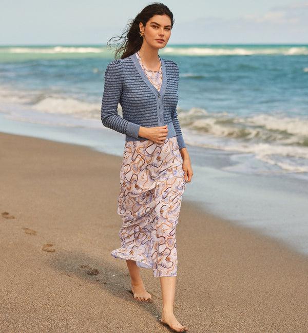 Le Lion Basket Weave Cardigan Putty