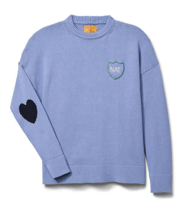 le lion Cotton Beau Crewneck Chambray