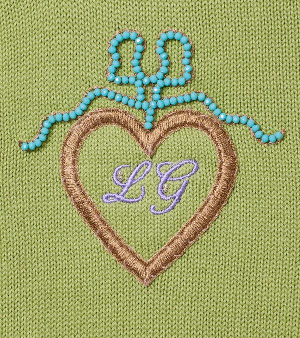 Le Lion Cotton Beverly Cardigan Avocado