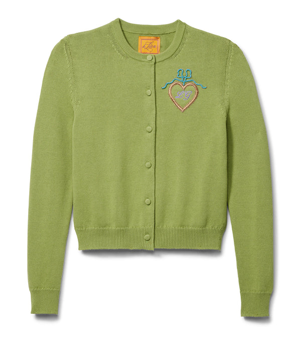 le lion Cotton Beverly Cardigan Avocado