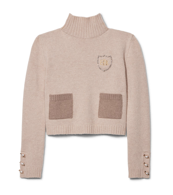 le lion Erin Cropped Turtleneck Oat