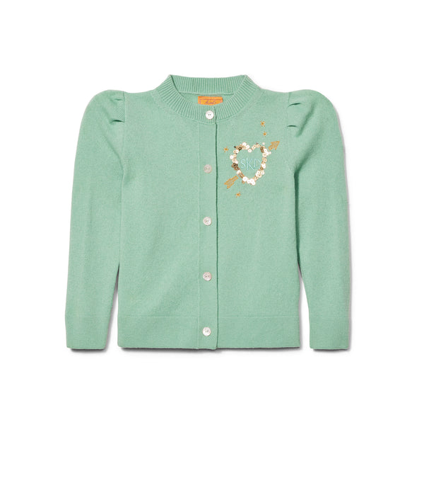 le lion Kid's Puff Sleeve Laursie Cardigan Orchid