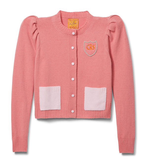 le lion Laurita Puff Sleeve Cardigan Peach Pink