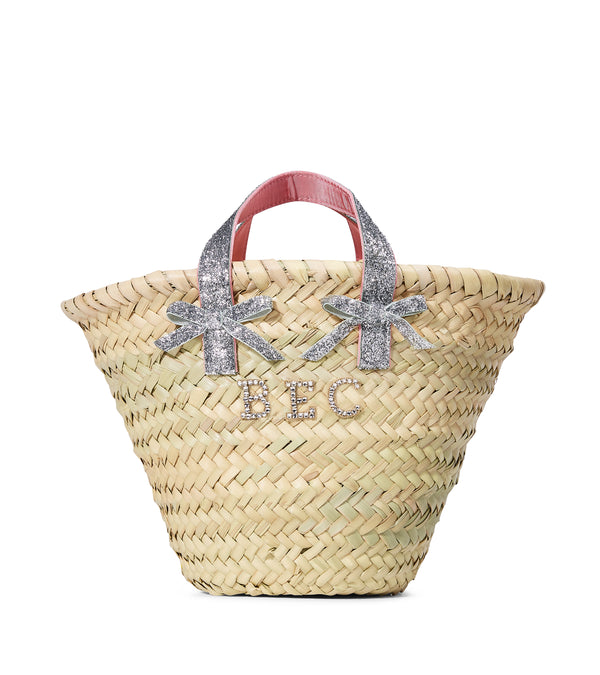 le lion Le Mini Straw Tote Natural/Lavender