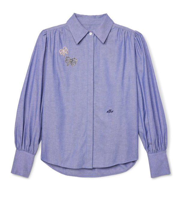 Le Lion Merry Shirt Lavender Stripe