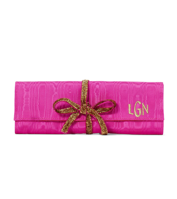 le lion Moiré Jewelry Roll Azure Navy