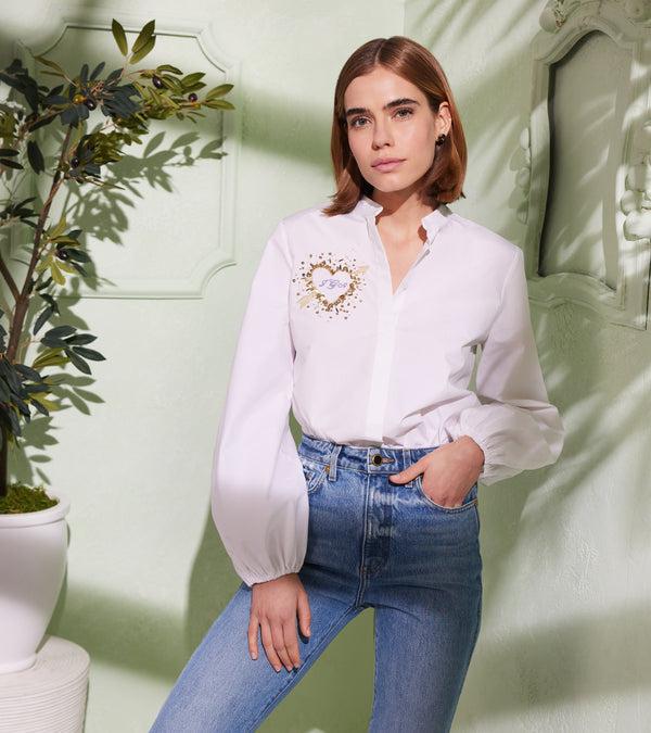 Le Lion Monica Balloon Sleeve Shirt White