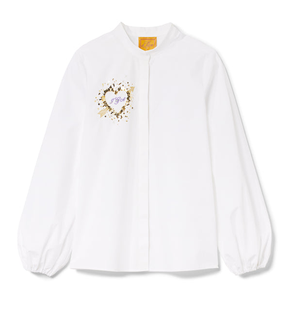 le lion Monica Balloon Sleeve Shirt White