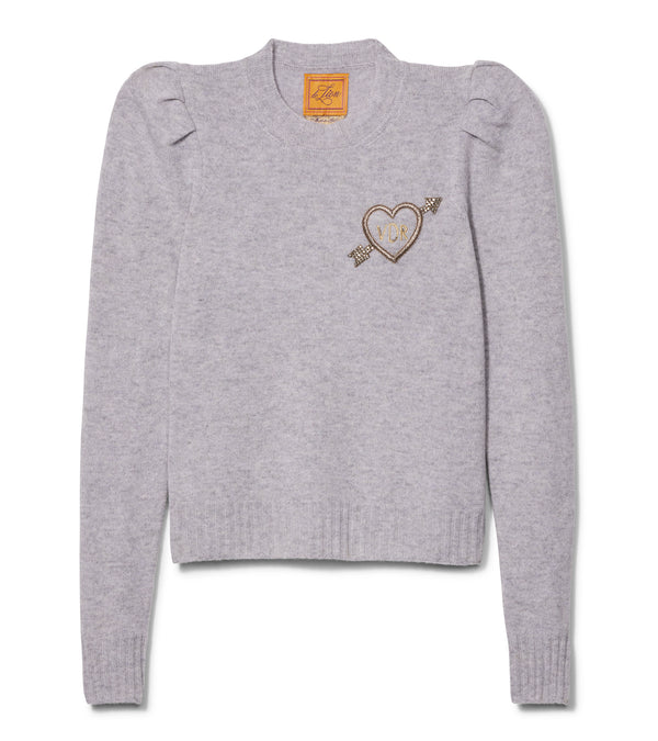 le lion Paris Puff Sleeve Crew Light Heather Grey