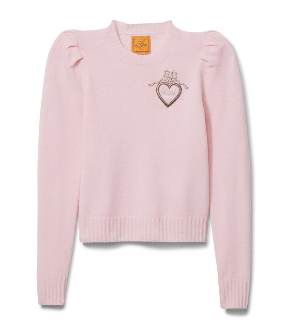 Le Lion Paris Puff Sleeve Crew Pale Teal