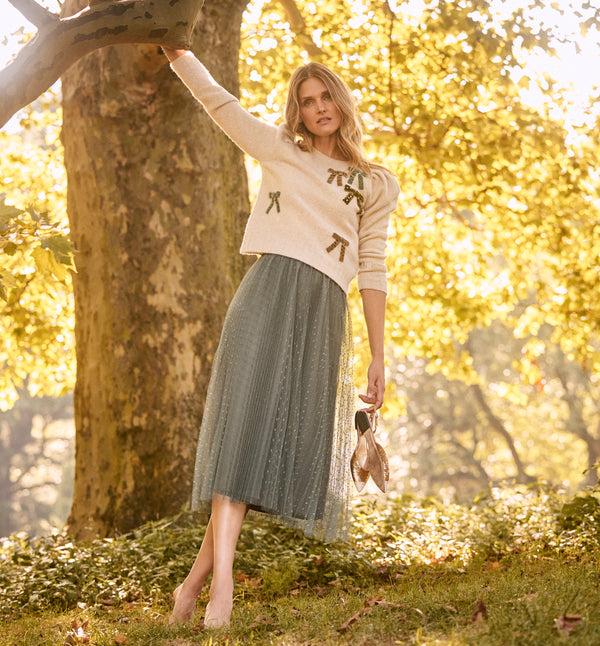 Le Lion Paris Puff Sleeve With Bows Navy