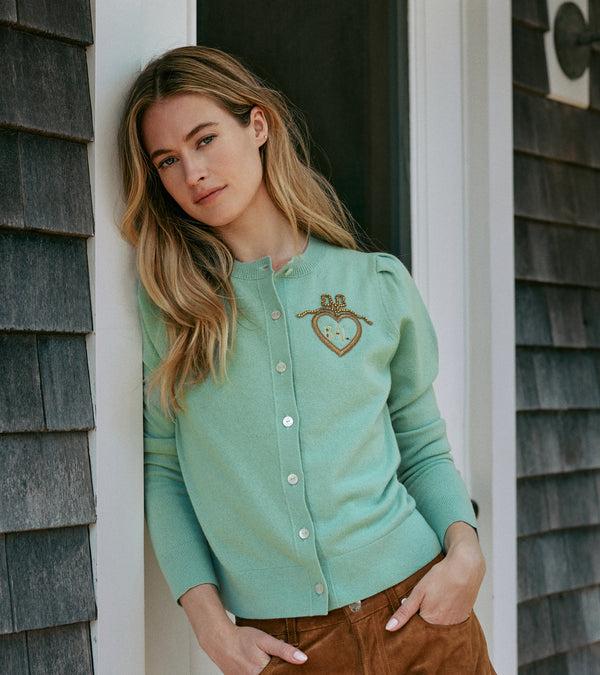 Le Lion Puff Sleeve Laursie Cardigan Hemlock
