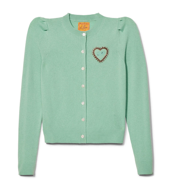 le lion Puff Sleeve Laursie Cardigan Hemlock