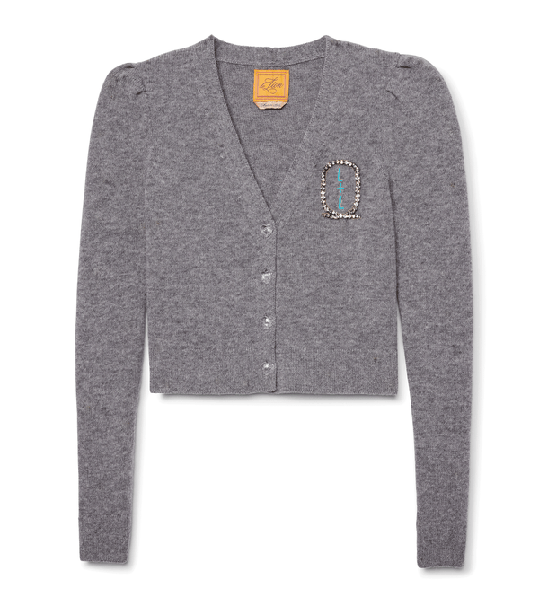 Le Lion Puff Sleeve Petite Cardigan Thistle