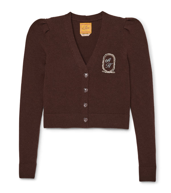 Le Lion Puff Sleeve Petite Cardigan Thistle