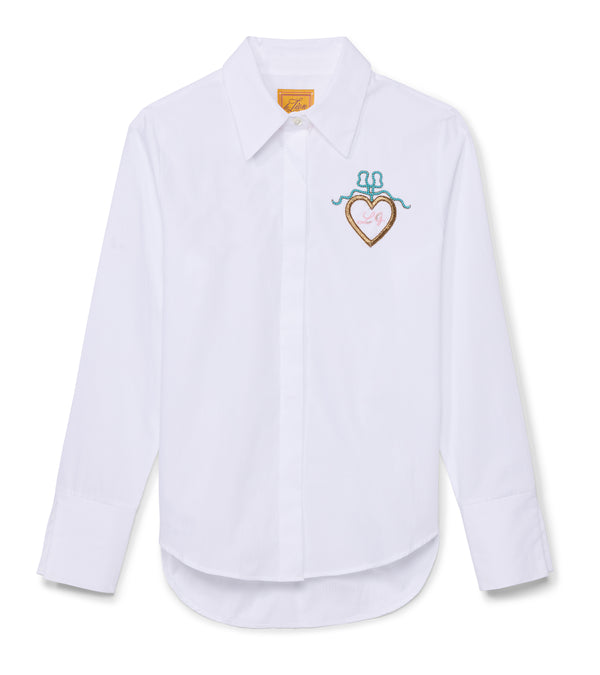 Le Lion Roseann Shirt Dandy White Stripe