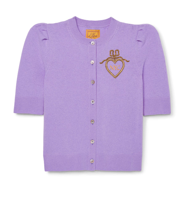 le lion Short Sleeve Laursie Cardigan Orchid