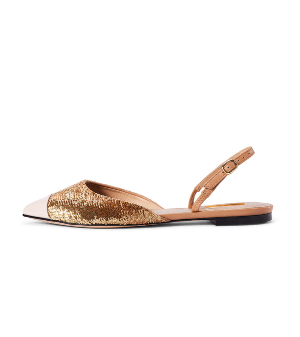 le lion The Gladys Slingback Gold + Pink
